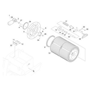 Корпус фильтра | Подметальная машина с сиденьем для водителя KM 100/100 R Bp (1.280-103.0) Karcher