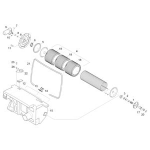 Корпус фильтра | Подметальная машина с сиденьем для водителя KM 120/150 R D 2SB (1.511-208.0) Karcher