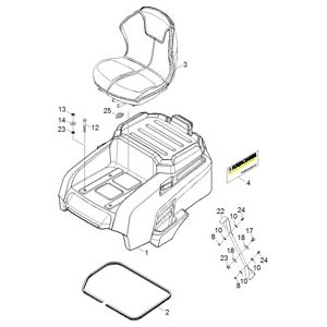 Крышка аккумулятор | Подметальная машина с сиденьем для водителя KM 90/60 R Bp Pack Advanced (1.047-302.0) Karcher