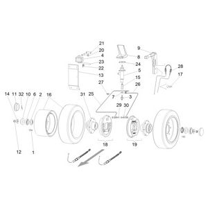 Заднее колесо и тормоза B300RI LPG & D | Поломоечная машина B 300 R I (1.480-235.2) Karcher