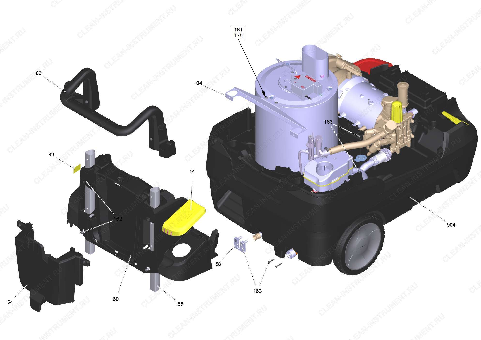 Перечень запасных деталей HDS 6/14 C *EU (5.974-158.0) | Аппарат высокого давления HDS 6/14 C Classic (1.169-909.0) Karcher - цена в Москве, купить оригинальные запчасти Керхер в интернет-магазине «Премиум инструмент»