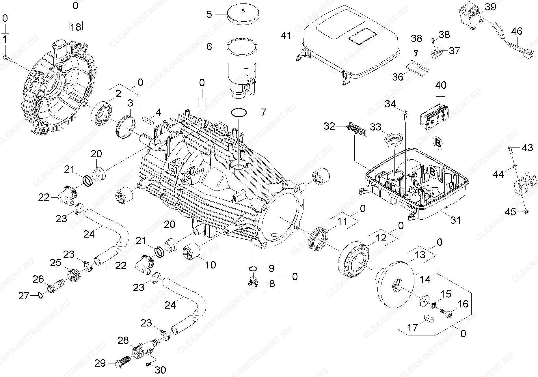 Мотор | Аппарат высокого давления HDS 13/20 -4SX *EU-II (1.071-854.0) Karcher - цена в Москве, купить оригинальные запчасти Керхер в интернет-магазине «Премиум инструмент»