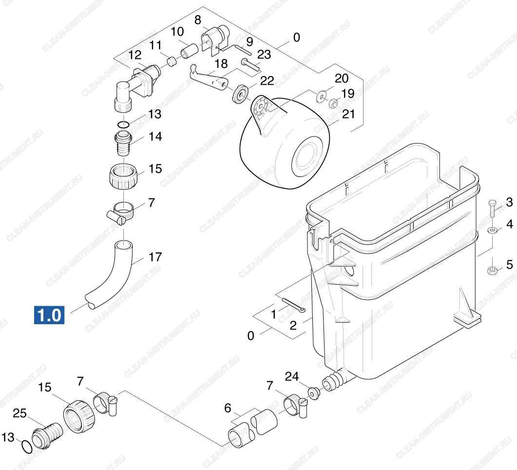 Поплавковый ящик | Аппарат высокого давления HDS 1000 De (1.811-938.0) Karcher - цена в Москве, купить оригинальные запчасти Керхер в интернет-магазине «Премиум инструмент»