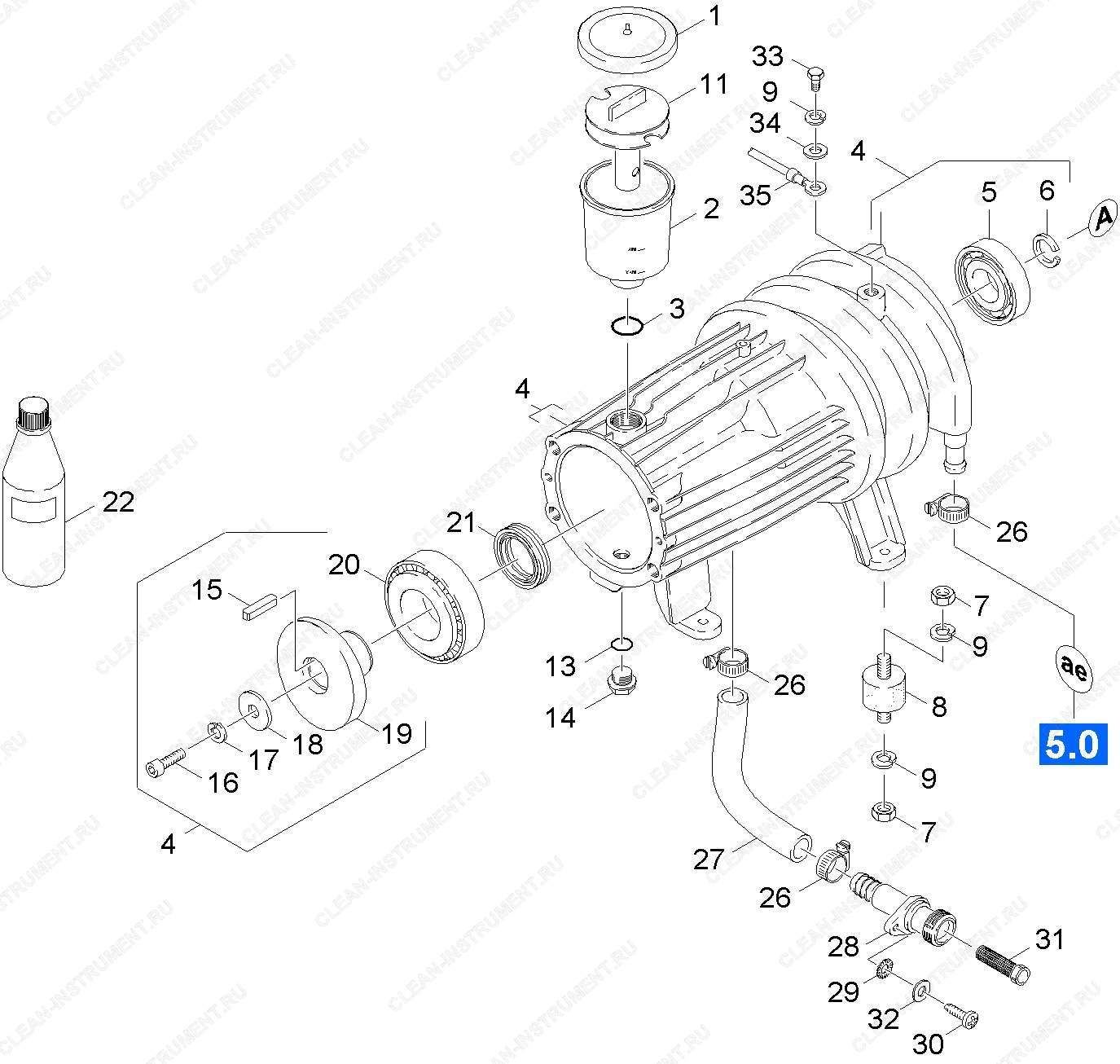 Мотор | Стационарный аппарат высокого давления HDS 9/16-4 ST Gas (Топливо нефть / газ) (1.251-900.0) Karcher - цена в Москве, купить оригинальные запчасти Керхер в интернет-магазине «Премиум инструмент»