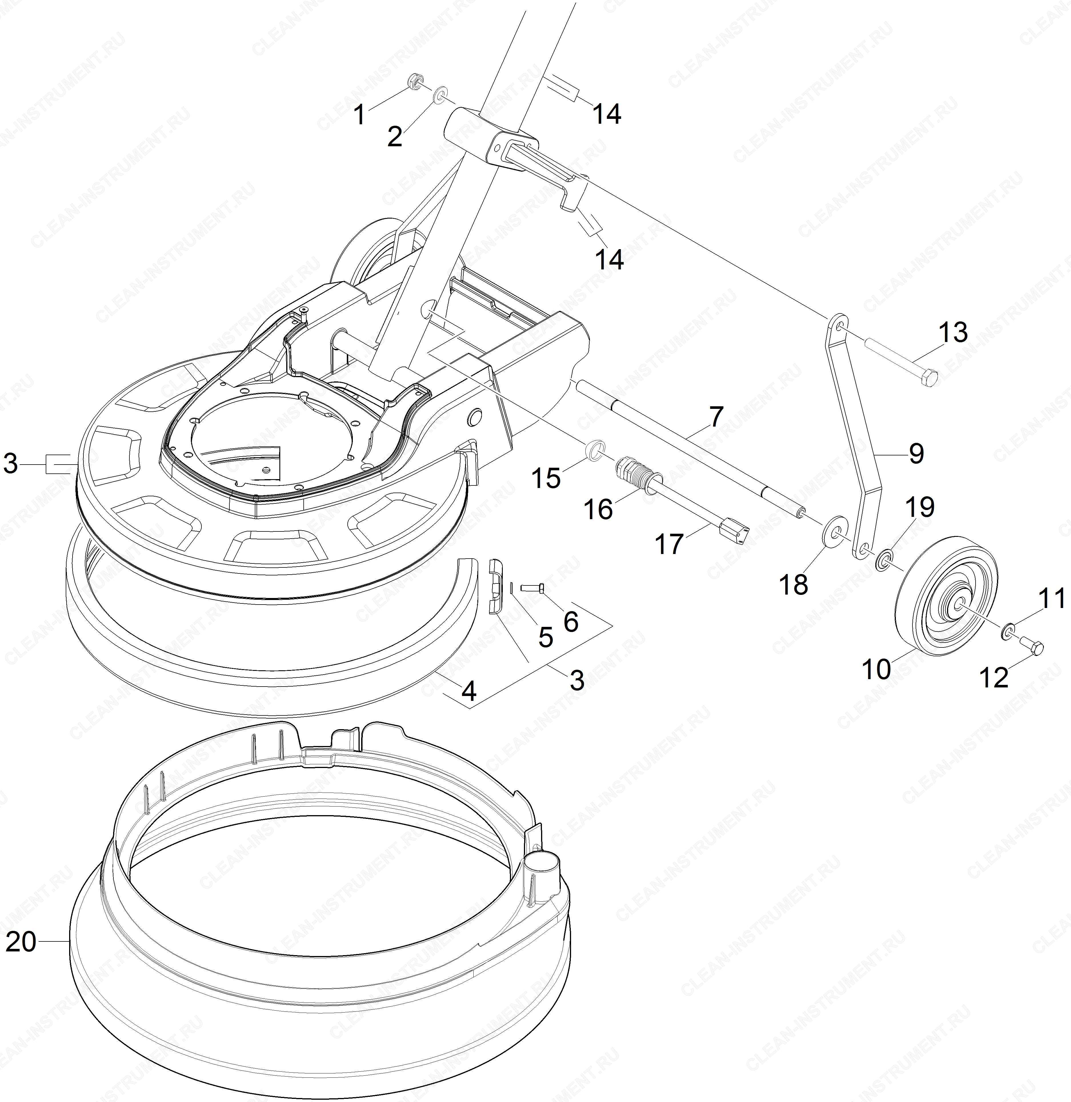 Корпус | Однодисковая уборочноя машина BDS 51/180 C (1.291-229.0) Karcher - цена в Москве, купить оригинальные запчасти Керхер в интернет-магазине «Премиум инструмент»