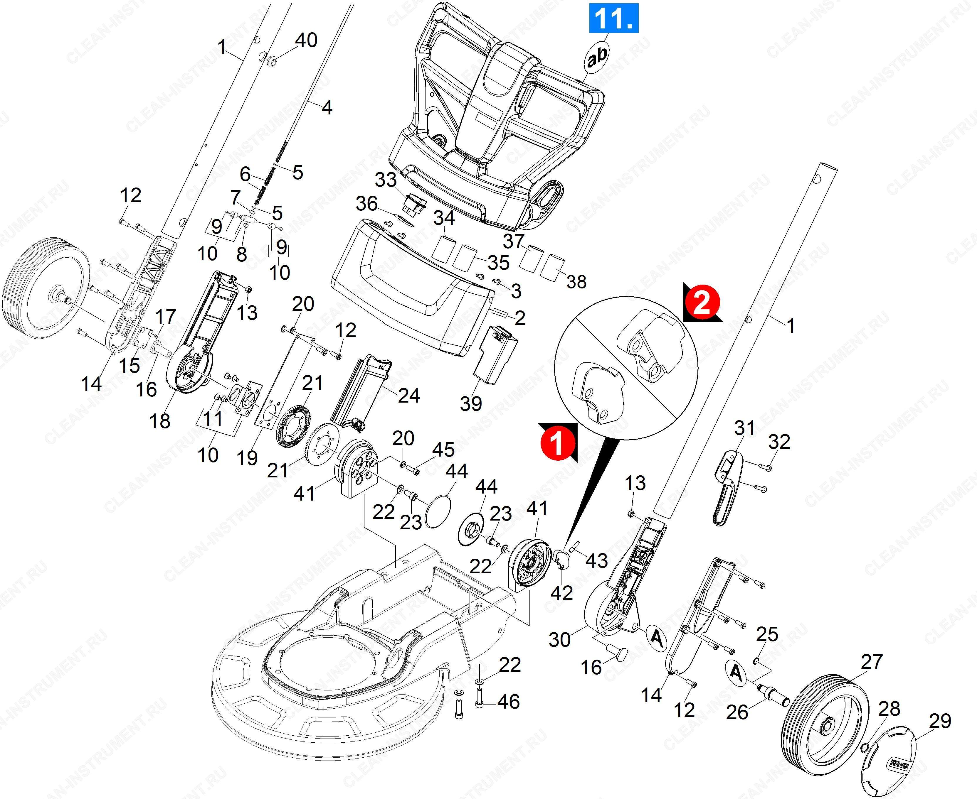 Pучка регулировка | Однодисковая уборочноя машина BDS 43/Duo C Adv (1.291-223.0) Karcher - цена в Москве, купить оригинальные запчасти Керхер в интернет-магазине «Премиум инструмент»
