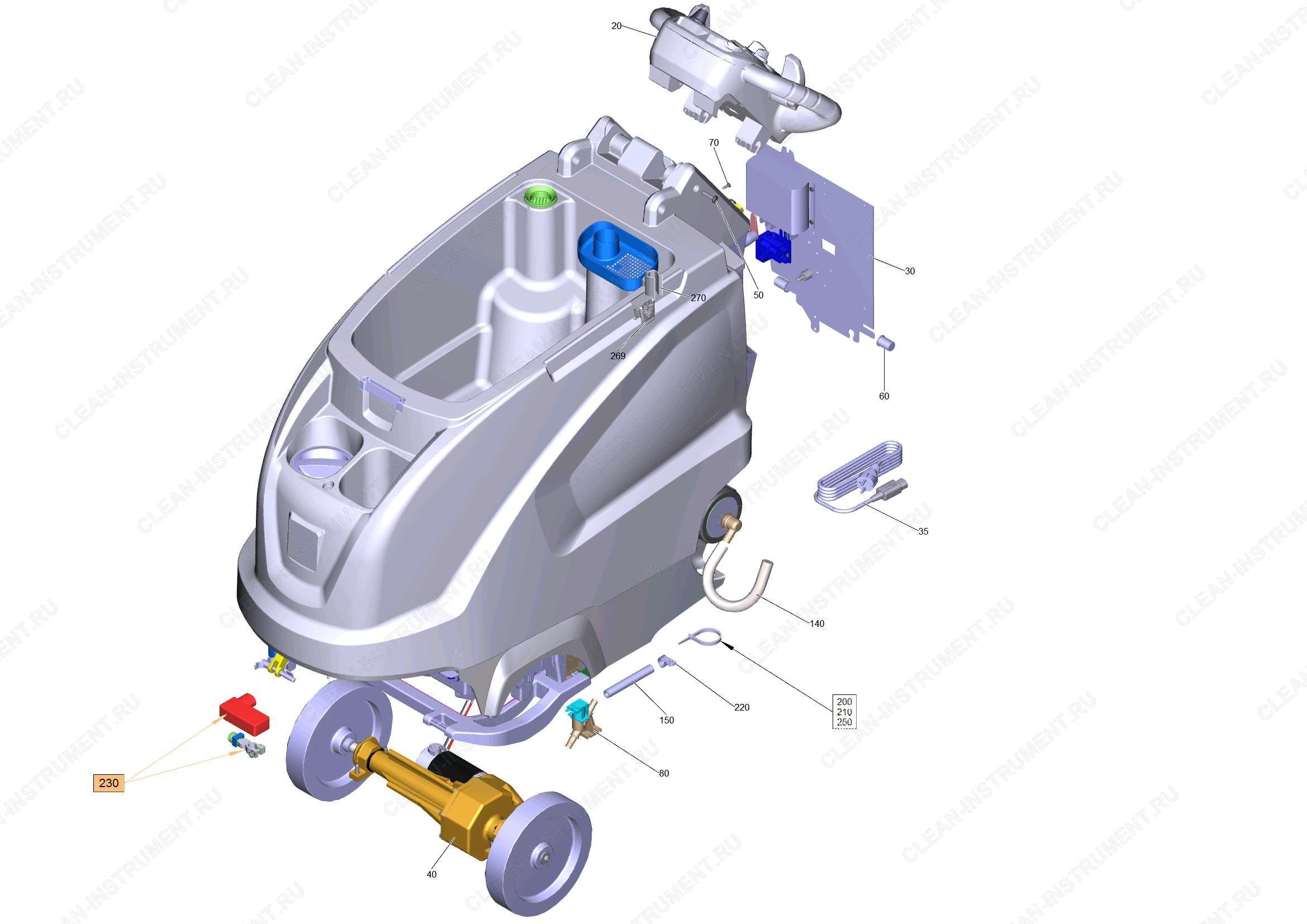 Перечень запасных деталей B60W+D65+Autof (5.974-055.0) | Поломоечная машина с ручным управлением B 60 W Bp + D65 + Autofill + Squeegee (1.384-022.0) Karcher - цена в Москве, купить оригинальные запчасти Керхер в интернет-магазине «Премиум инструмент»