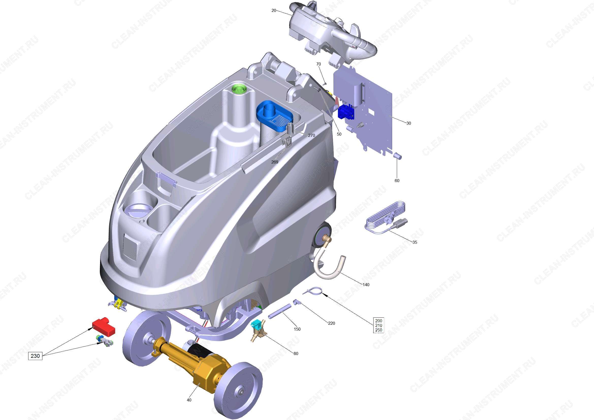 Перечень запасных деталей B60W+R65+Autof (5.974-054.0) | Поломоечная машина с ручным управлением B 60 W Bp + R65 + Autofill + Squeegee (1.384-021.0) Karcher - цена в Москве, купить оригинальные запчасти Керхер в интернет-магазине «Премиум инструмент»