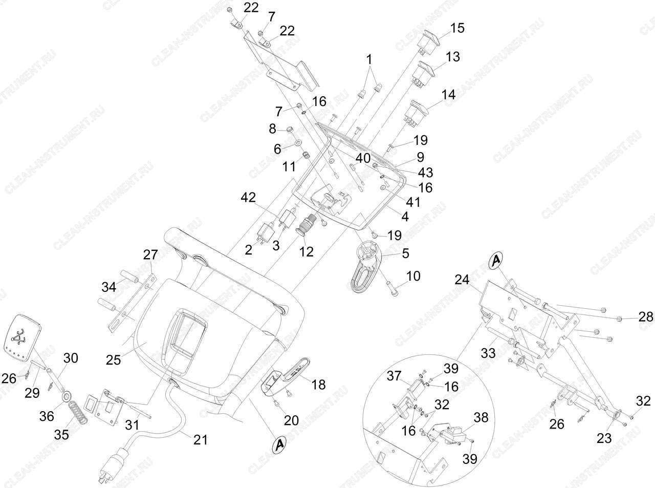 Пульт управления | Аппарат для чистки ковров BRC 45/45 C (1.008-056.0) Karcher - цена в Москве, купить оригинальные запчасти Керхер в интернет-магазине «Премиум инструмент»