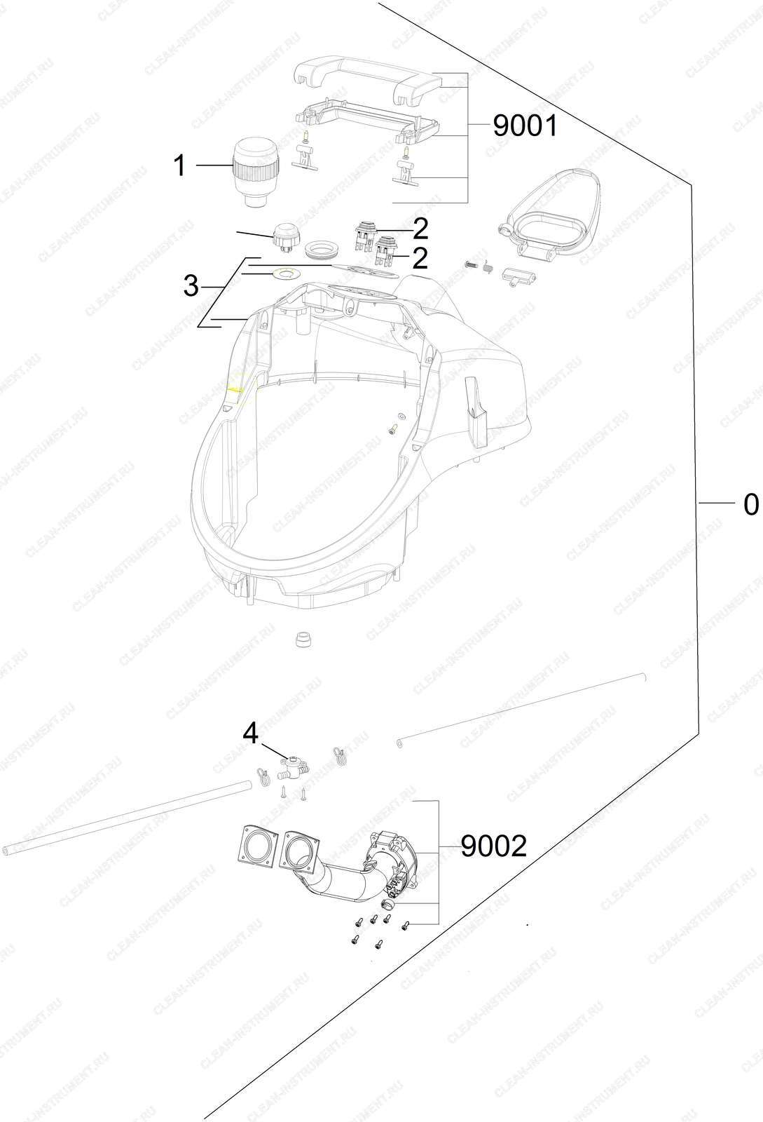 Верхняя часть | Паропылесос SV 1802 (1.439-300.0) Karcher - цена в Москве, купить оригинальные запчасти Керхер в интернет-магазине «Премиум инструмент»