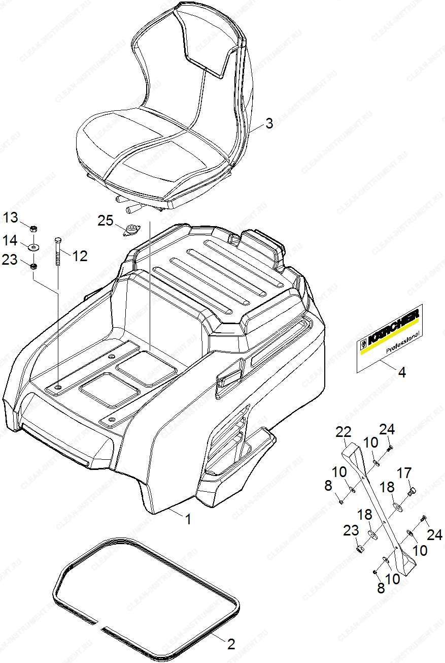 Крышка аккумулятор | Подметальная машина с сиденьем для водителя KM 90/60 R Bp Pack Advanced (1.047-302.0) Karcher - цена в Москве, купить оригинальные запчасти Керхер в интернет-магазине «Премиум инструмент»