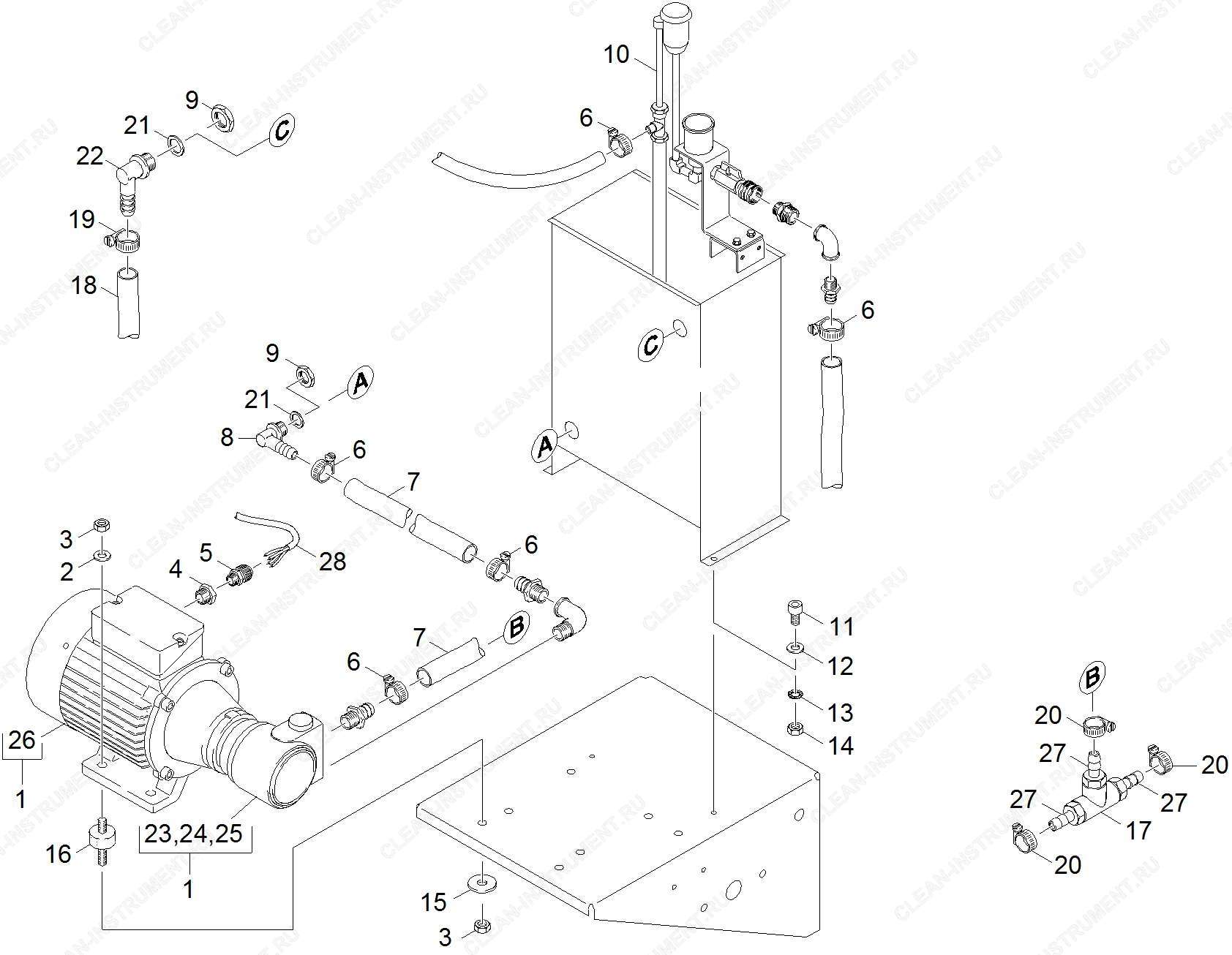 Насос | Портальная установка для легковых автомобилей CB 5 (1.534-045.0) Karcher - цена в Москве, купить оригинальные запчасти Керхер в интернет-магазине «Премиум инструмент»