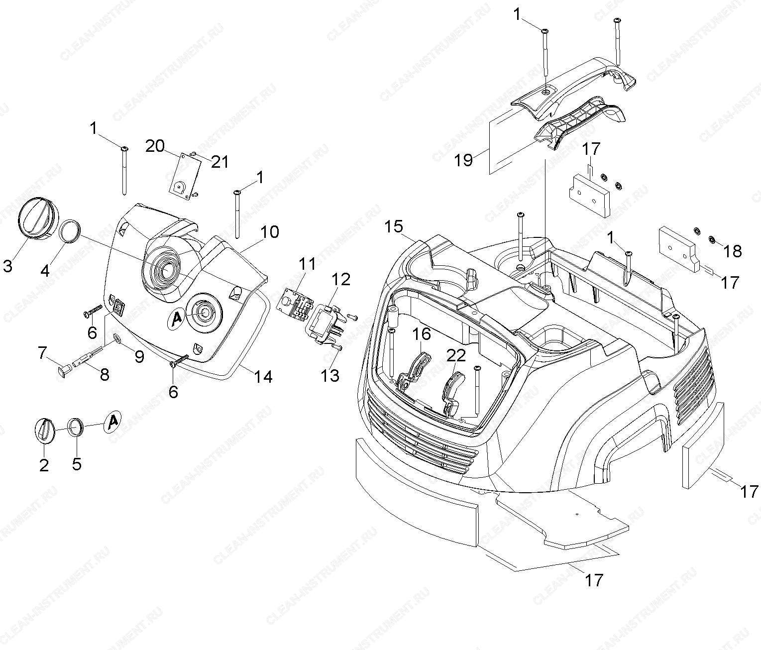 Крышка | Компактный пылесос IVC 60/24-2 Tact? M (1.576-105.0) Karcher - цена в Москве, купить оригинальные запчасти Керхер в интернет-магазине «Премиум инструмент»