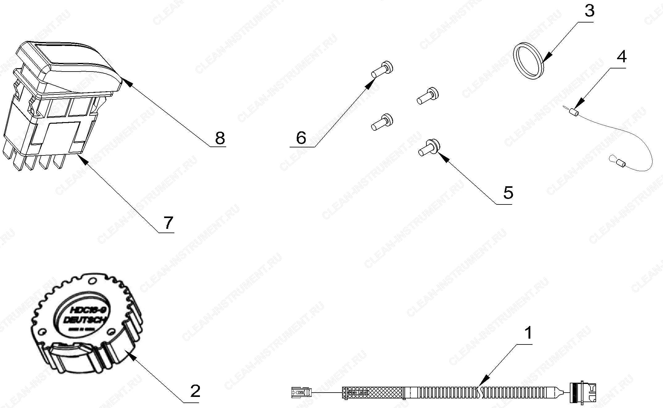 Выключатель позади шестиполюсный (2.852-145.7) | Коммунальная машина MIC 50 (1.442-220.2) Karcher - цена в Москве, купить оригинальные запчасти Керхер в интернет-магазине «Премиум инструмент»