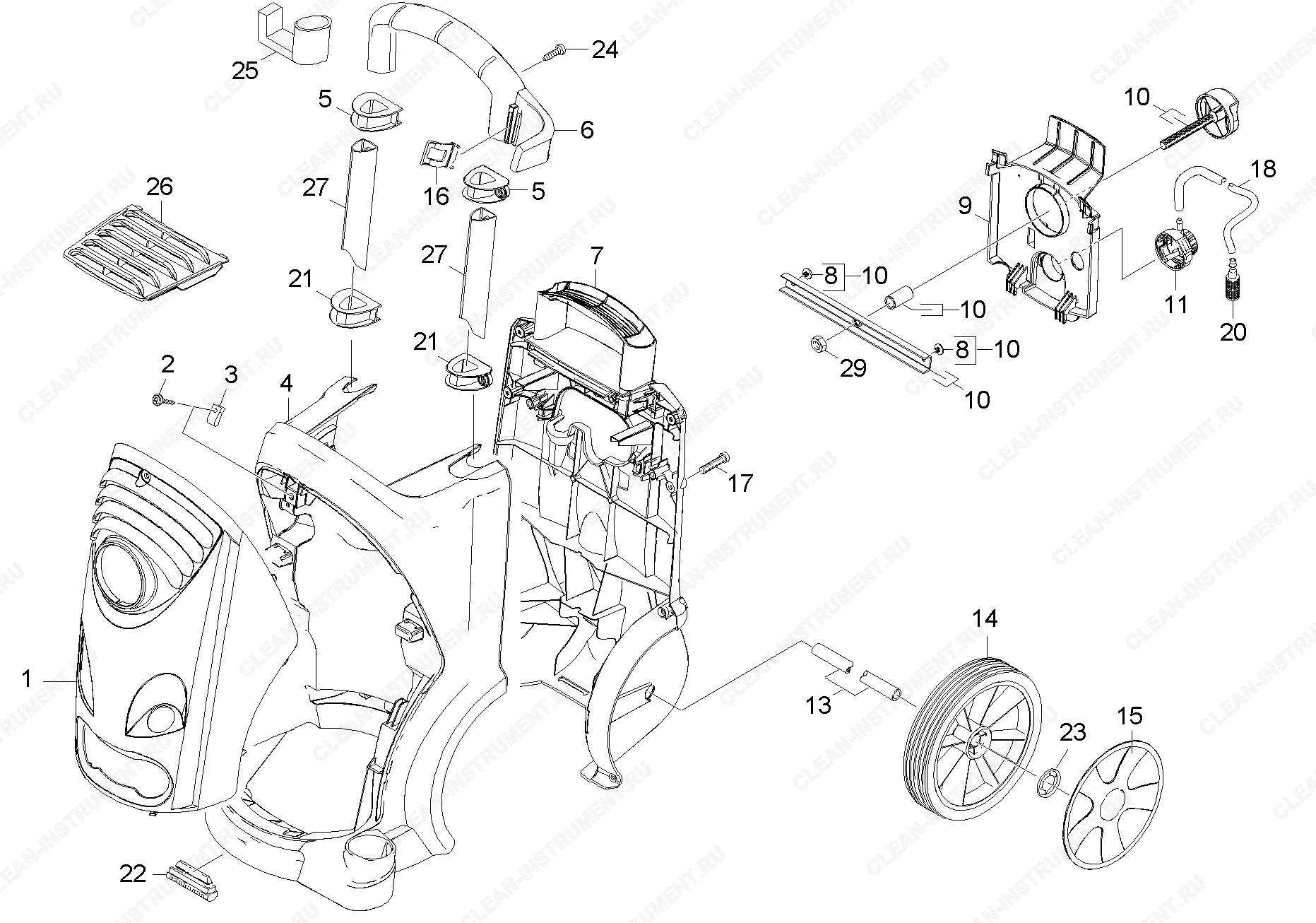 Корпус | Аппарат высокого давления HD 6/12-4 C Plus (1.150-161.0) Karcher - цена в Москве, купить оригинальные запчасти Керхер в интернет-магазине «Премиум инструмент»