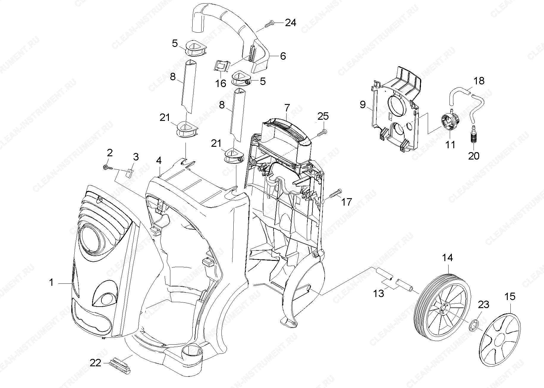 Корпус | Аппарат высокого давления HD 7/18 CX (1.151-907.0) Karcher - цена в Москве, купить оригинальные запчасти Керхер в интернет-магазине «Премиум инструмент»