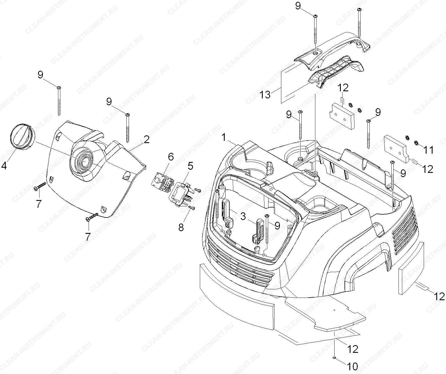 Крышка | Пылесос влажной и сухой уборки NT 55/2 Tact? Me I (Tact-класс) (1.667-237.0) Karcher - цена в Москве, купить оригинальные запчасти Керхер в интернет-магазине «Премиум инструмент»