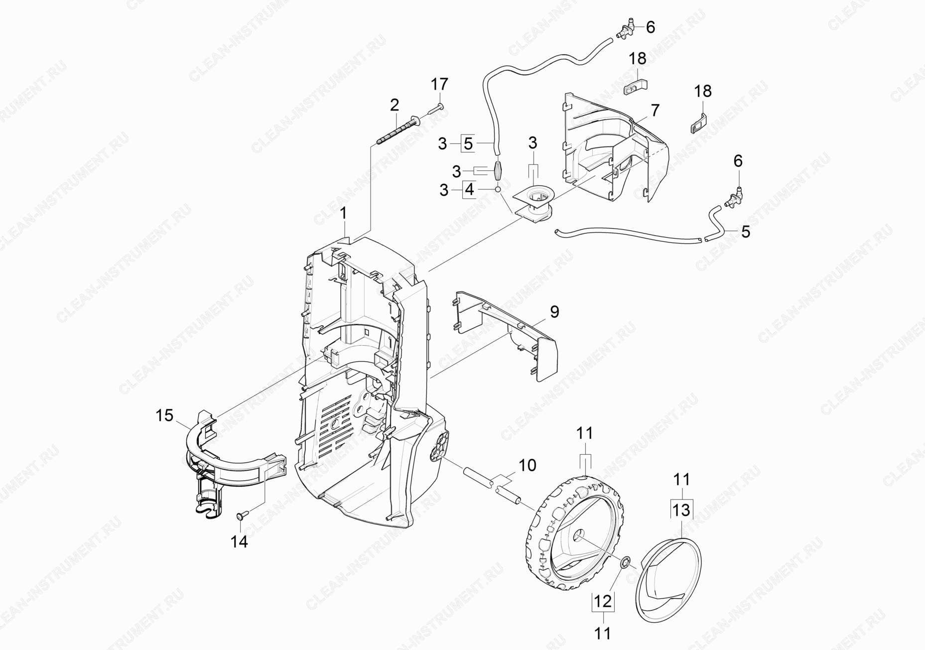 Корпус позади | Мойка высокого давления K 7 (1.168-502.0) Karcher - цена в Москве, купить оригинальные запчасти Керхер в интернет-магазине «Премиум инструмент»
