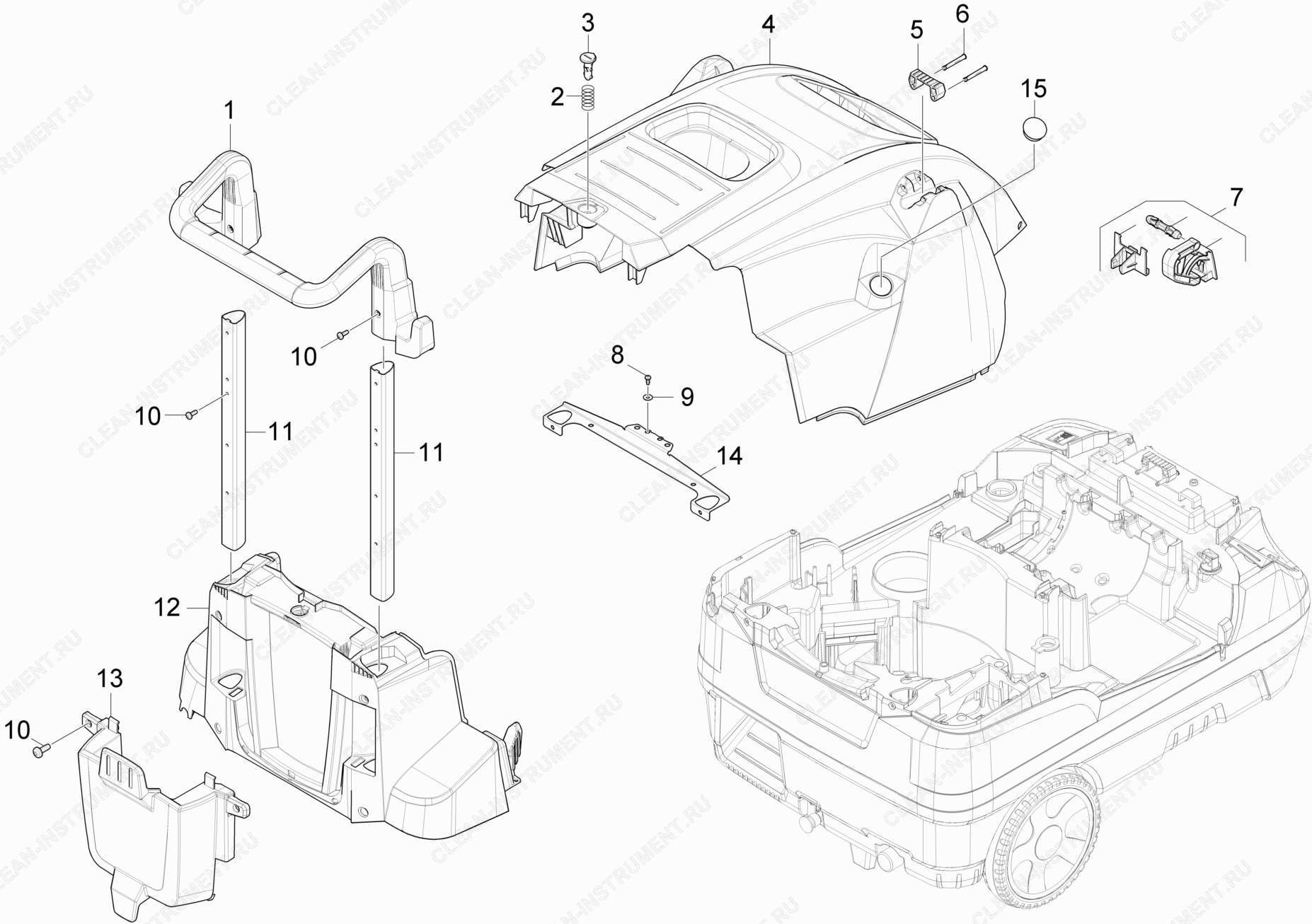 Корпус верхняя часть | Аппарат высокого давления HDS 5/12 C (1.272-200.0) Karcher - цена в Москве, купить оригинальные запчасти Керхер в интернет-магазине «Премиум инструмент»